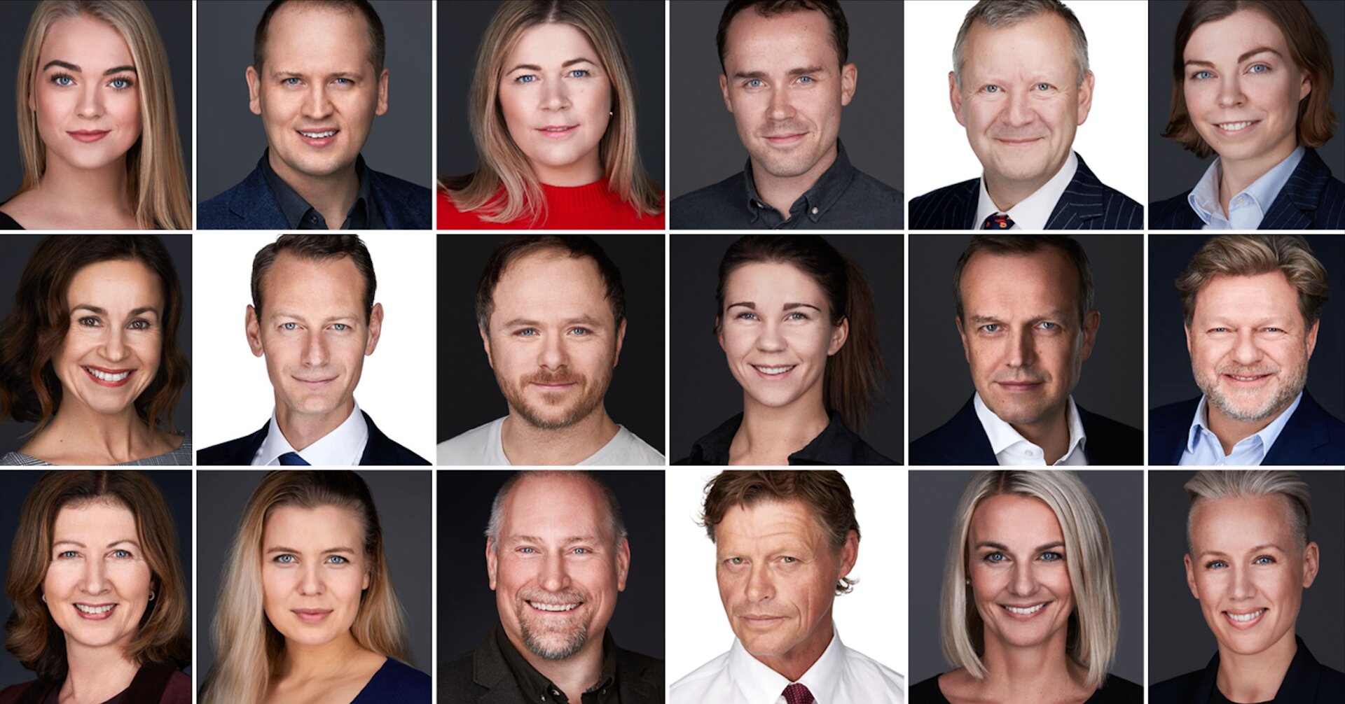 Eksempler på profesjonelle headshots